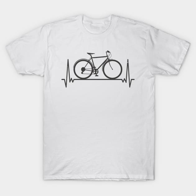 Bicycle Heartbeat P R t shirt T-Shirt by LindenDesigns